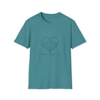 T-Shirt — Minimal Mountain Heart Outline Tee (Peace & Bliss)
