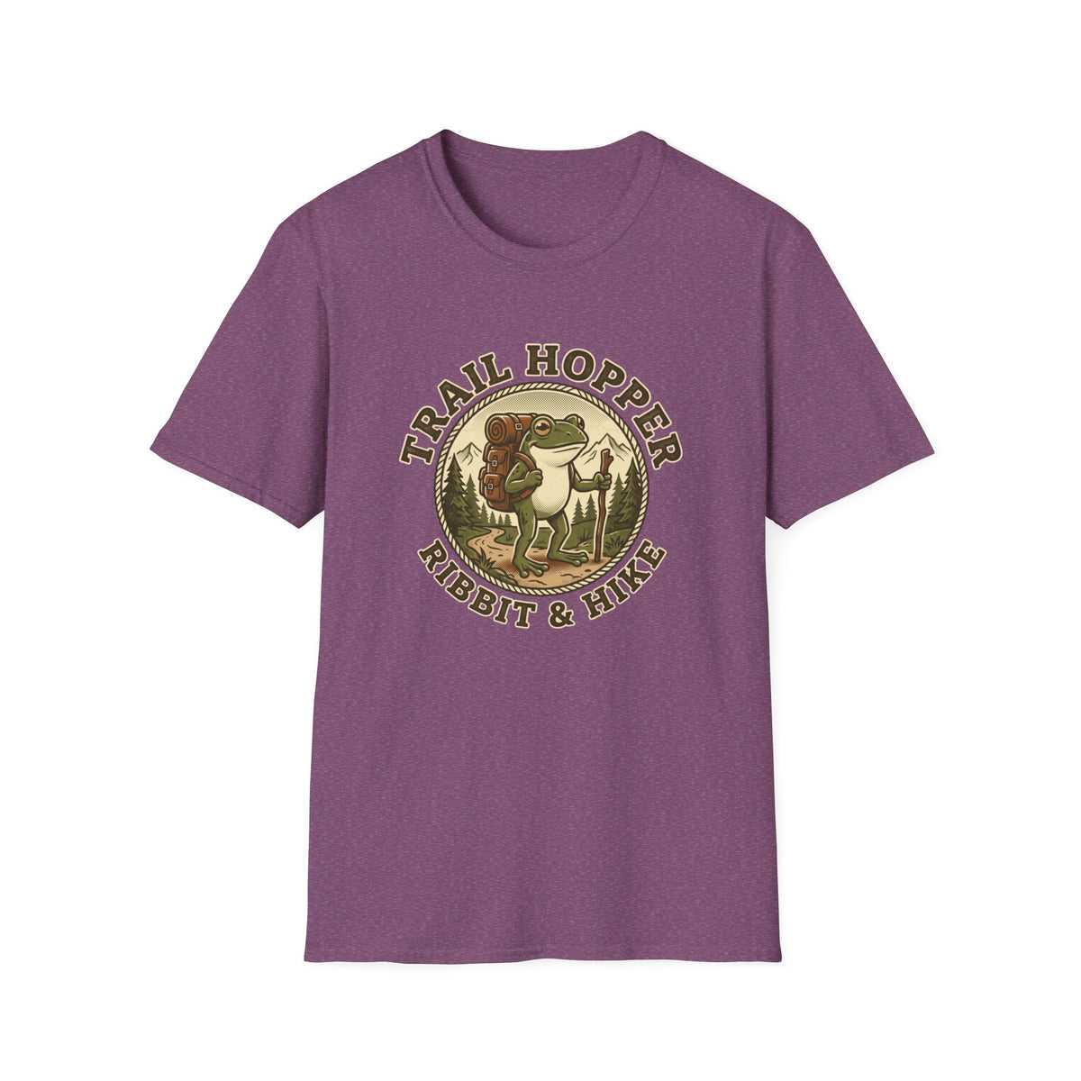 Trail Hopper T-Shirt — 'Trail Hopper Ribbit & Hike' Frog Hiking Graphic Tee