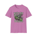 T-Shirt — "Born to Hide, Forced to Be Outdoor" Raccoon Graphic Tee