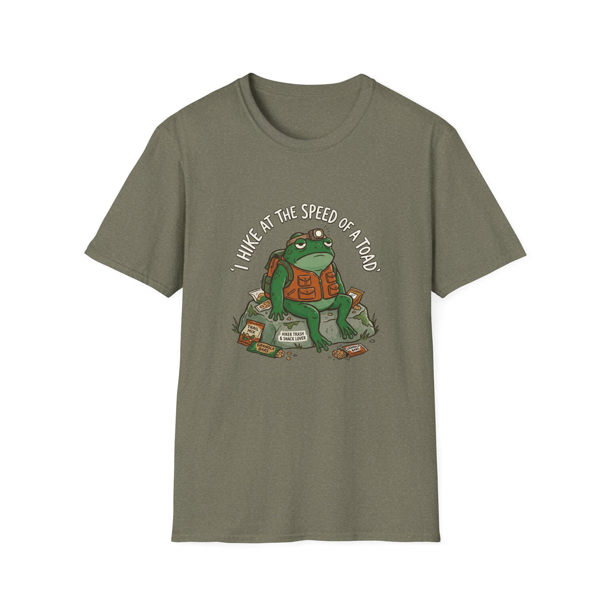 Toad Fishing T‑Shirt — "I Hike at the Speed of a Toad" Cute Outdoors Graphic Tee