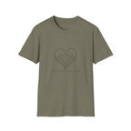 T-Shirt — Minimal Mountain Heart Outline Tee (Peace & Bliss)
