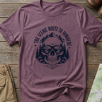 Scenic Route To Nowhere Skull T-Shirt — Vintage Mountain Adventure Tee