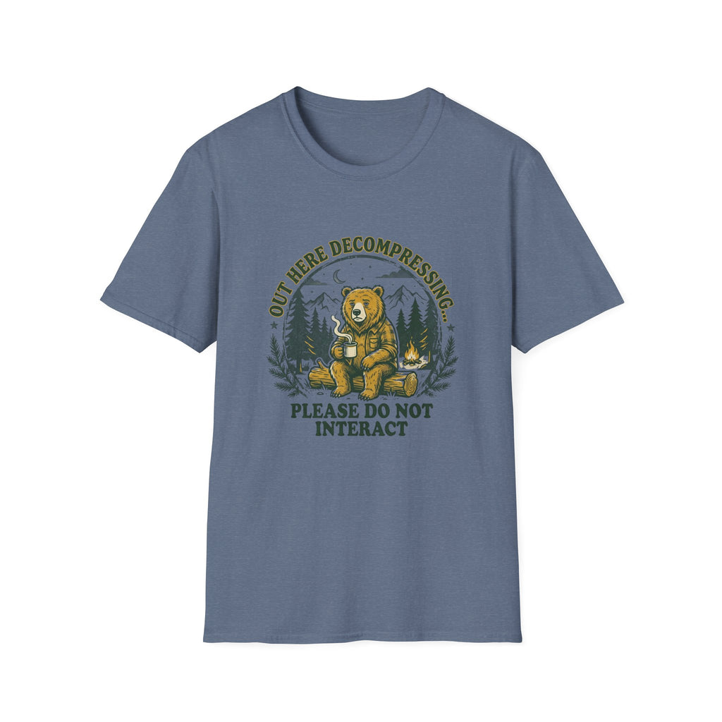 T-Shirt — 'Out Here Decompressing' Bear Graphic Tee