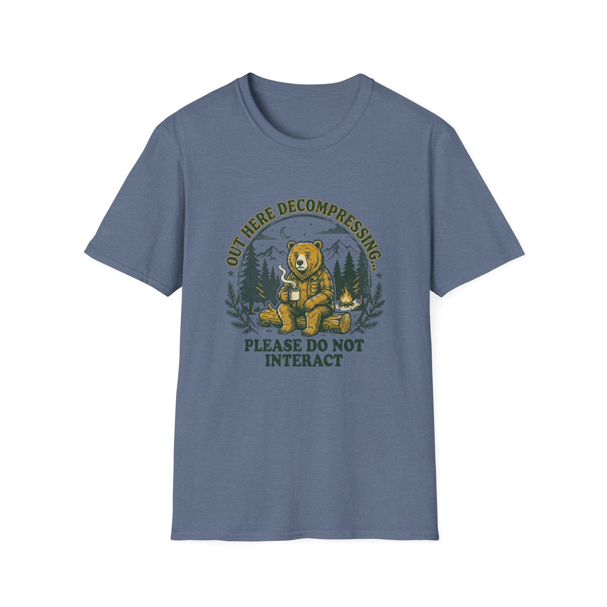 T-Shirt — 'Out Here Decompressing' Bear Graphic Tee