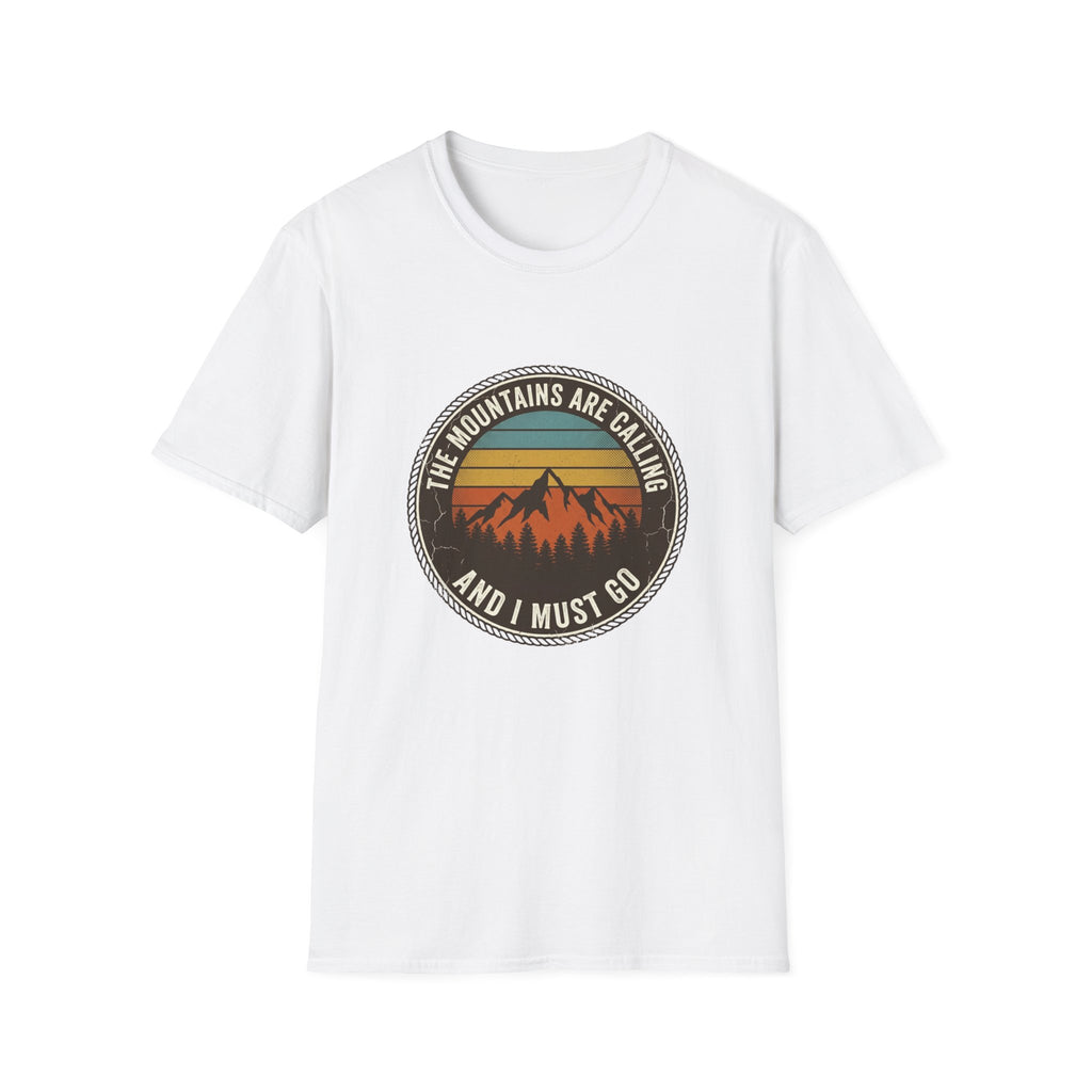 Mountains Are Calling T-Shirt — Vintage Sunset Hiking Tee