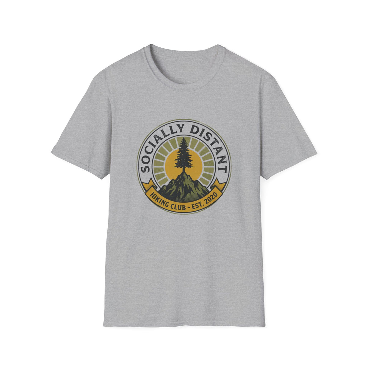 Socially Distant Hiking Club T-Shirt — Vintage Tree Mountain Graphic Tee