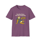 Sloth Hiking T-Shirt — "I’m Not Slow, Just Not Competing" Relaxed Adventure Tee