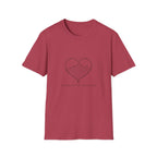 T-Shirt — Minimal Mountain Heart Outline Tee (Peace & Bliss)
