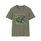 T-Shirt — "Born to Hide, Forced to Be Outdoor" Raccoon Graphic Tee