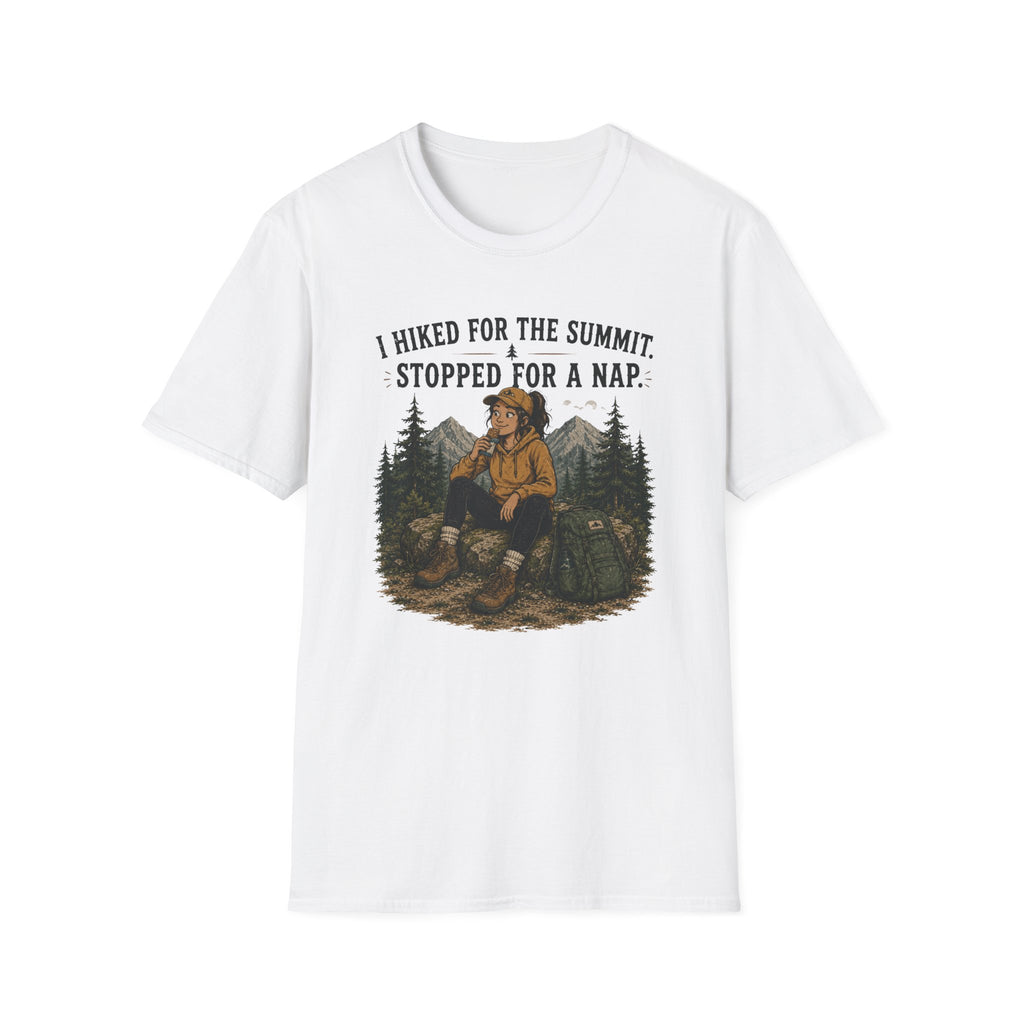 Hiking Nap T-Shirt — "I Hiked for the Summit, Stopped for a Nap" Outdoor Tee