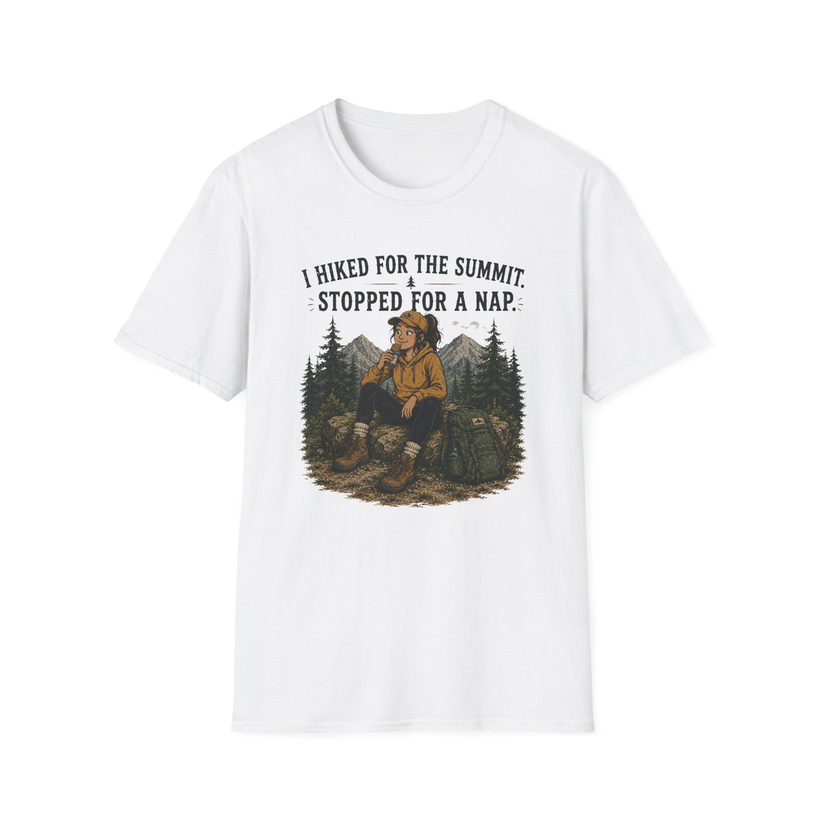 Hiking Nap T-Shirt — "I Hiked for the Summit, Stopped for a Nap" Outdoor Tee
