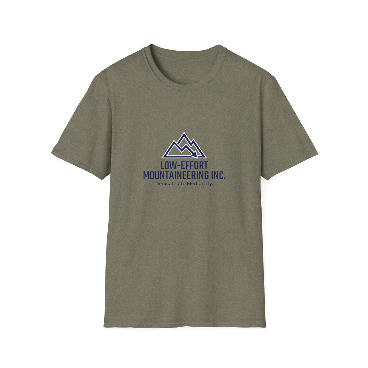 Low-Effort Mountaineering Inc. T-Shirt — Funny Mountain Logo Tee
