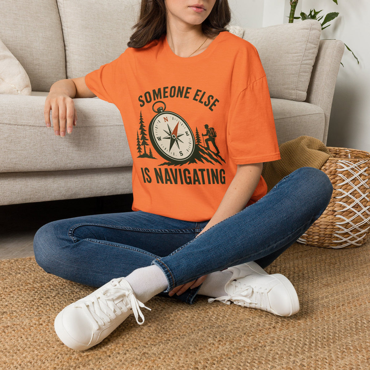 Someone Else Is Navigating T-Shirt — Adventure Compass Graphic Tee