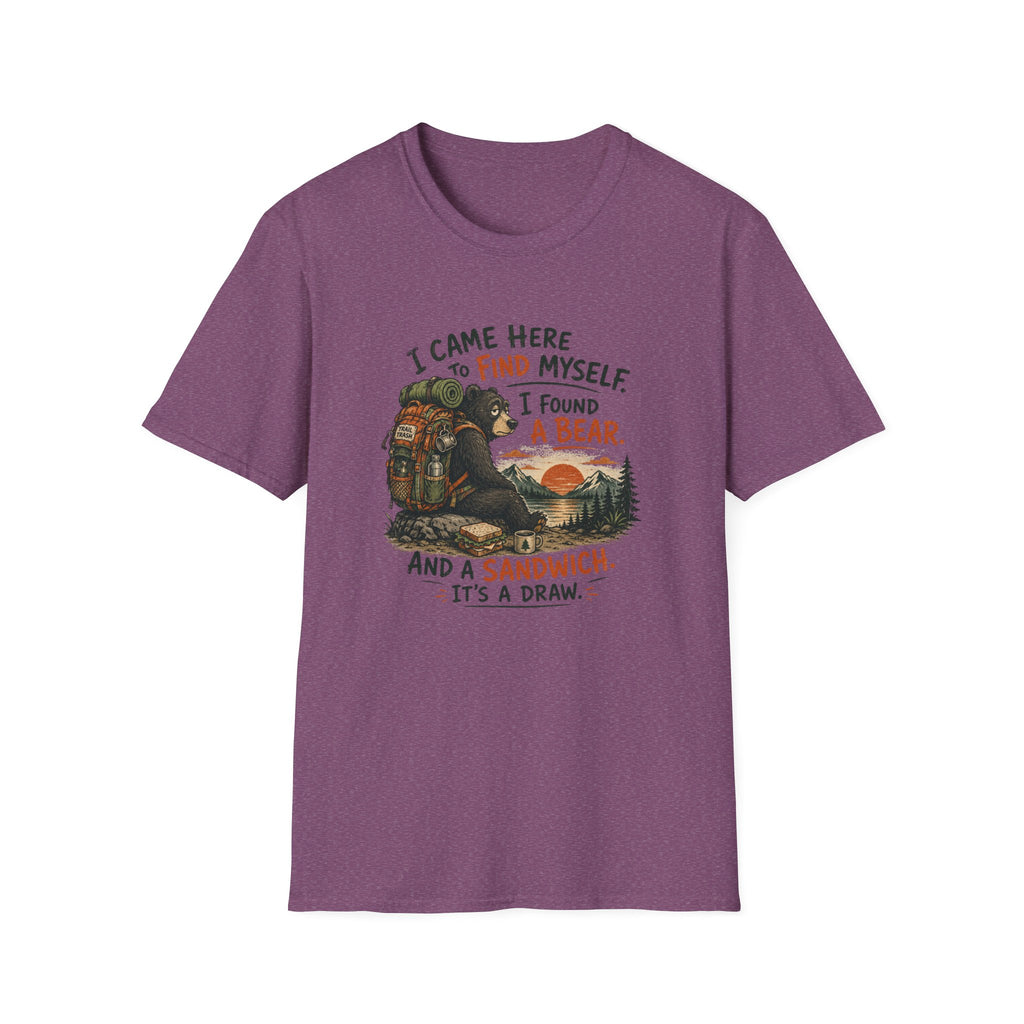 T-Shirt — “I Came Here to Find Myself, I Found a Bear” Hiking Graphic Tee