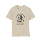 Hiking Skeleton T-Shirt — “The Mountain Always Wins” Outdoor Adventure Tee
