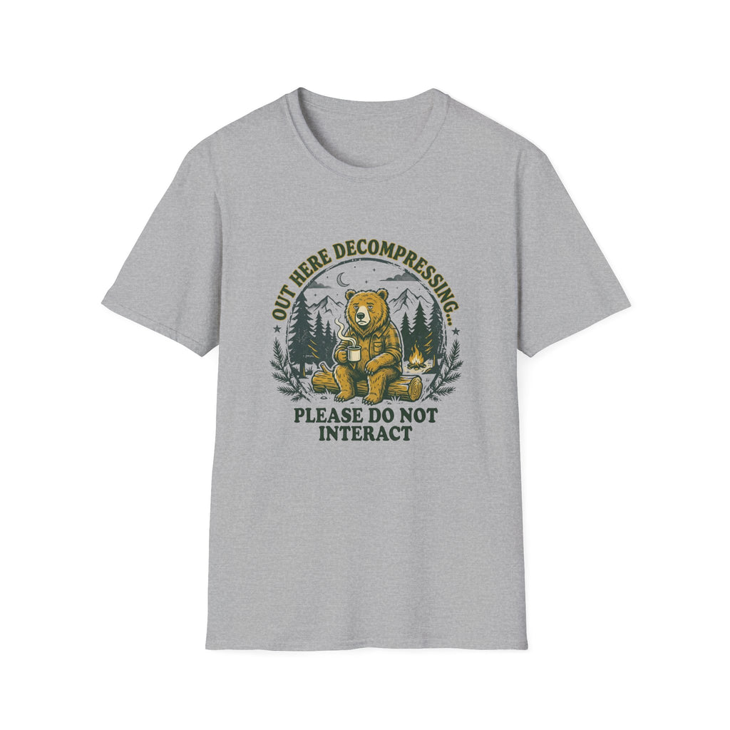 T-Shirt — 'Out Here Decompressing' Bear Graphic Tee