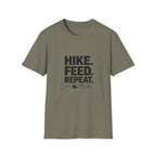 Hike. Feed. Repeat. T‑Shirt — Outdoor Dog Lover Tee