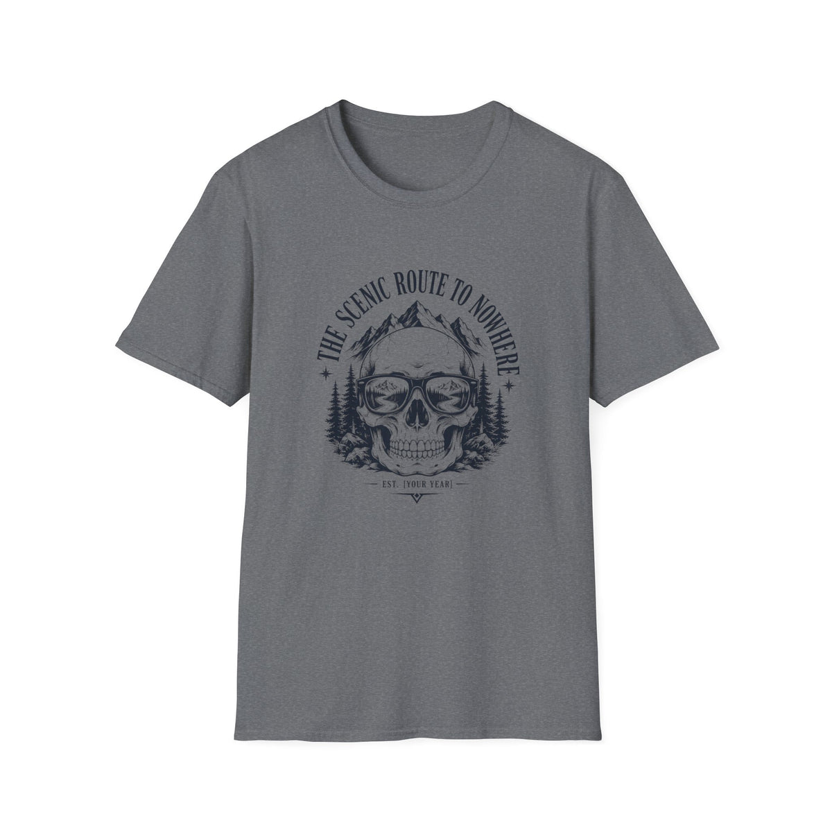 Scenic Route To Nowhere Skull T-Shirt — Vintage Mountain Adventure Tee