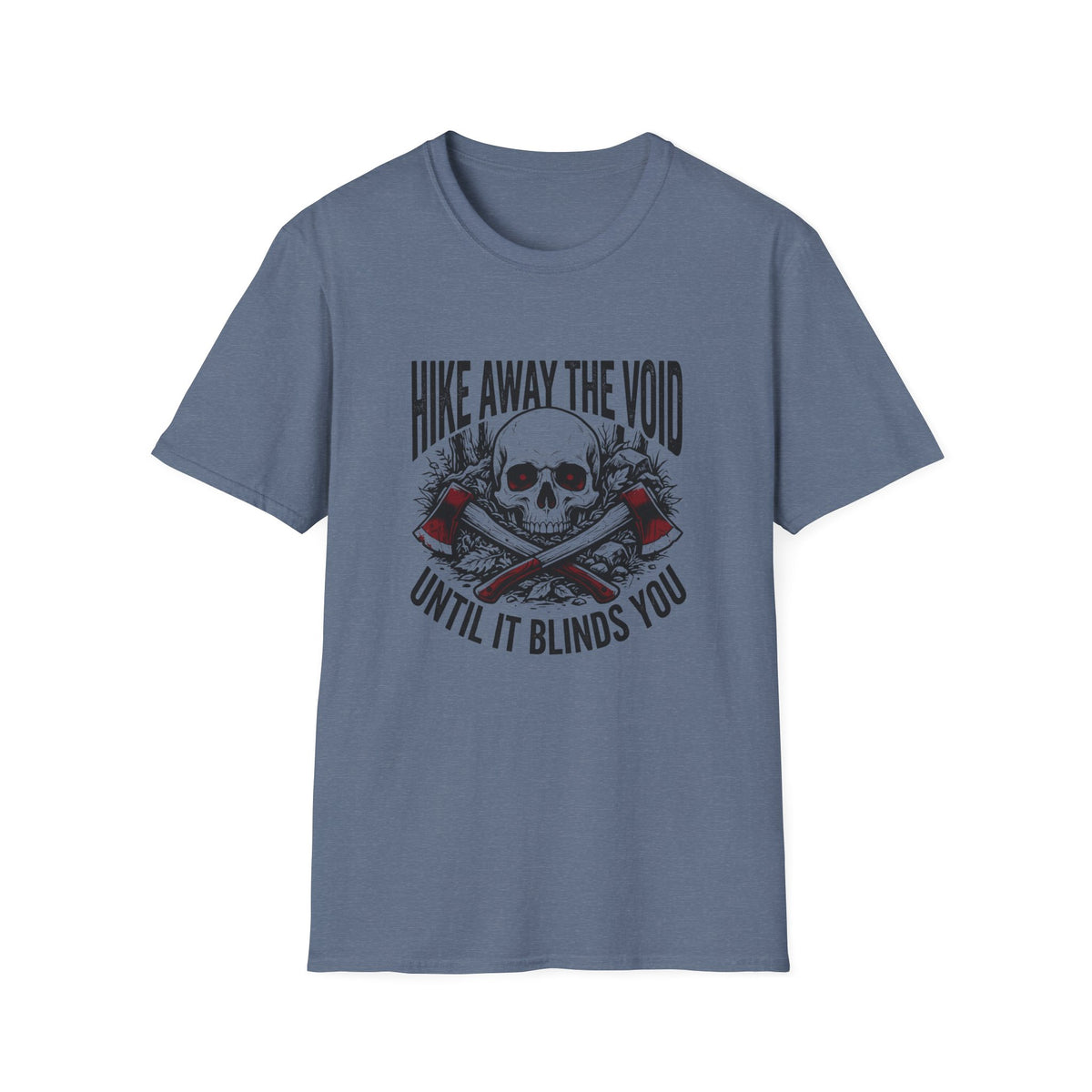 Hike Away The Void Skull T-Shirt — 'Hike Away The Void Until It Blinds You' Outdoor Graphic Tee
