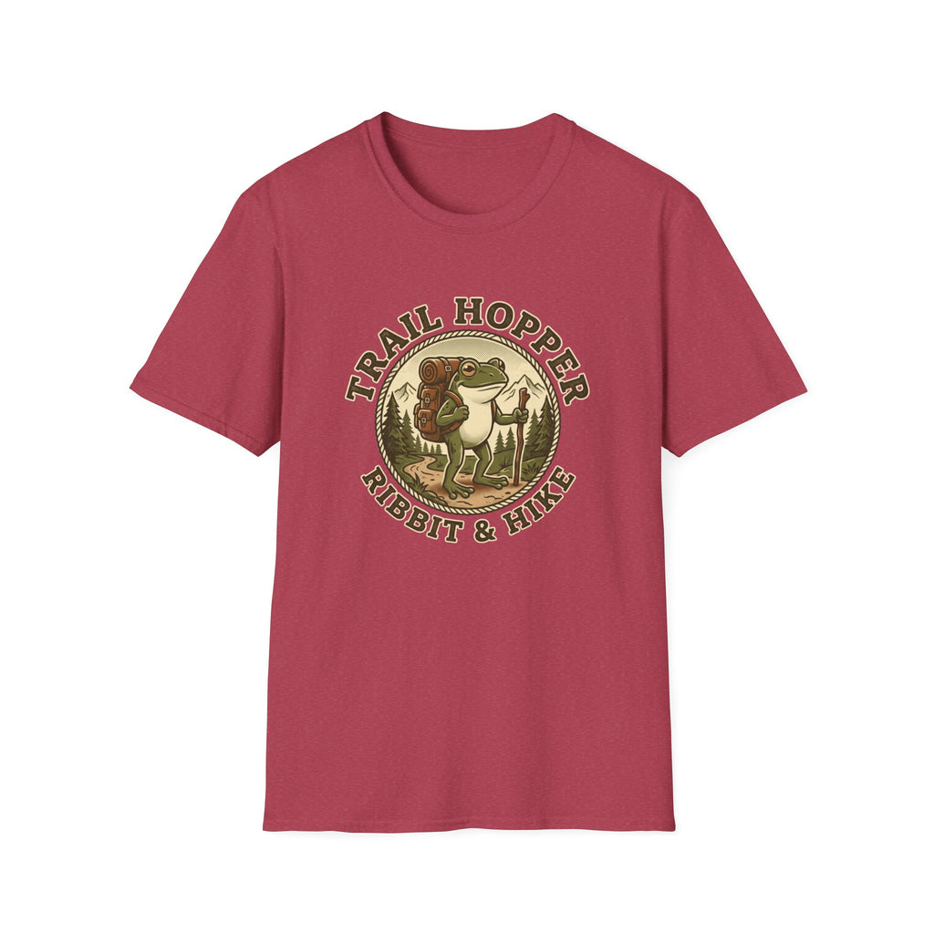 Trail Hopper T-Shirt — 'Trail Hopper Ribbit & Hike' Frog Hiking Graphic Tee