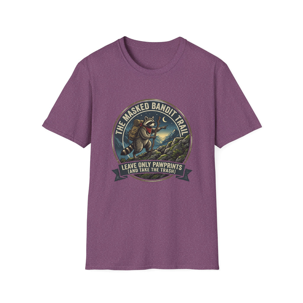 Masked Bandit Trail T-Shirt — Vintage Raccoon Hiking Graphic