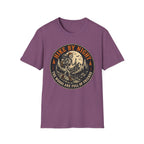 Hike By Night T‑Shirt — Retro Skeleton Night Hiker Graphic