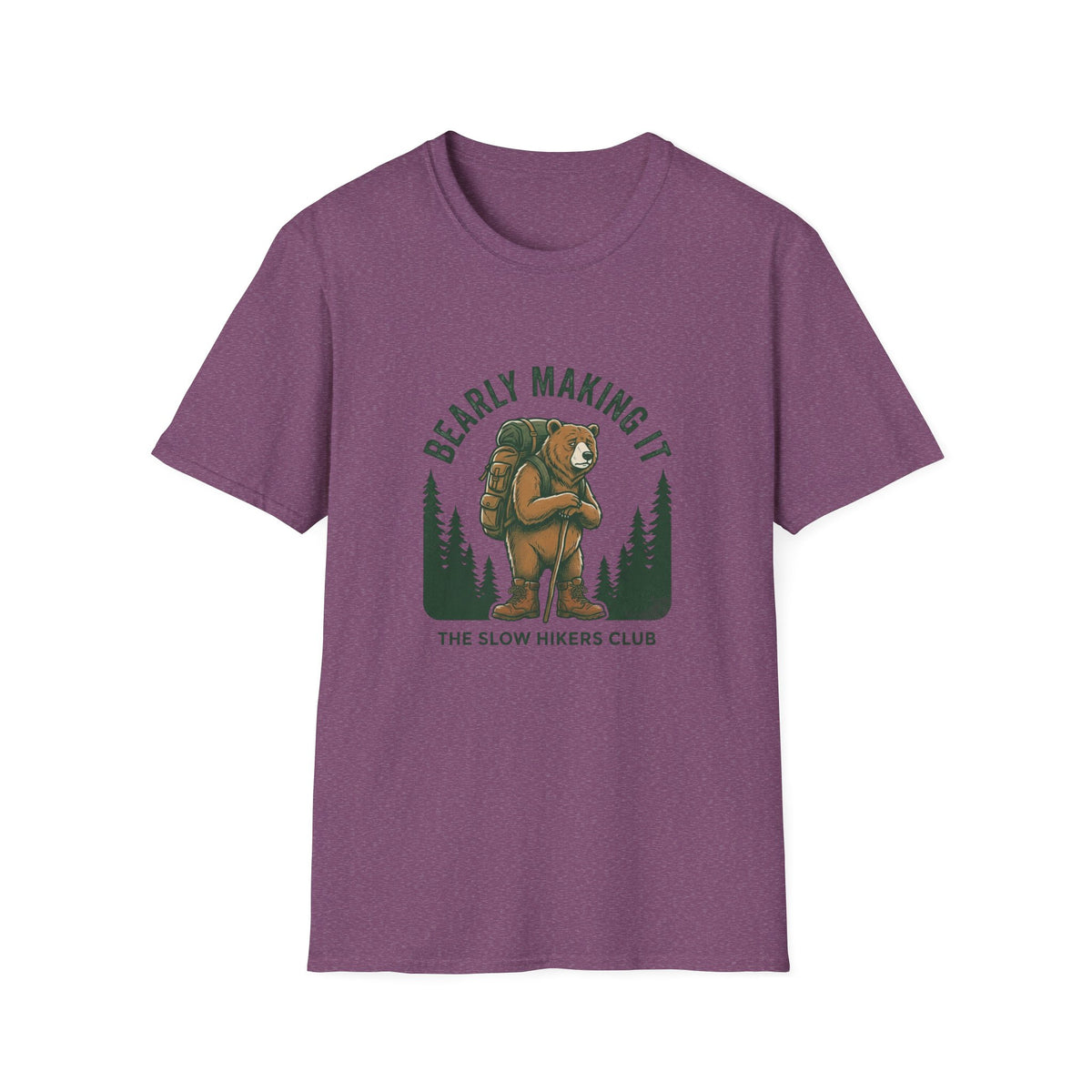 Bear Backpacker T‑Shirt — "Bearly Making It" Camping Graphic Tee
