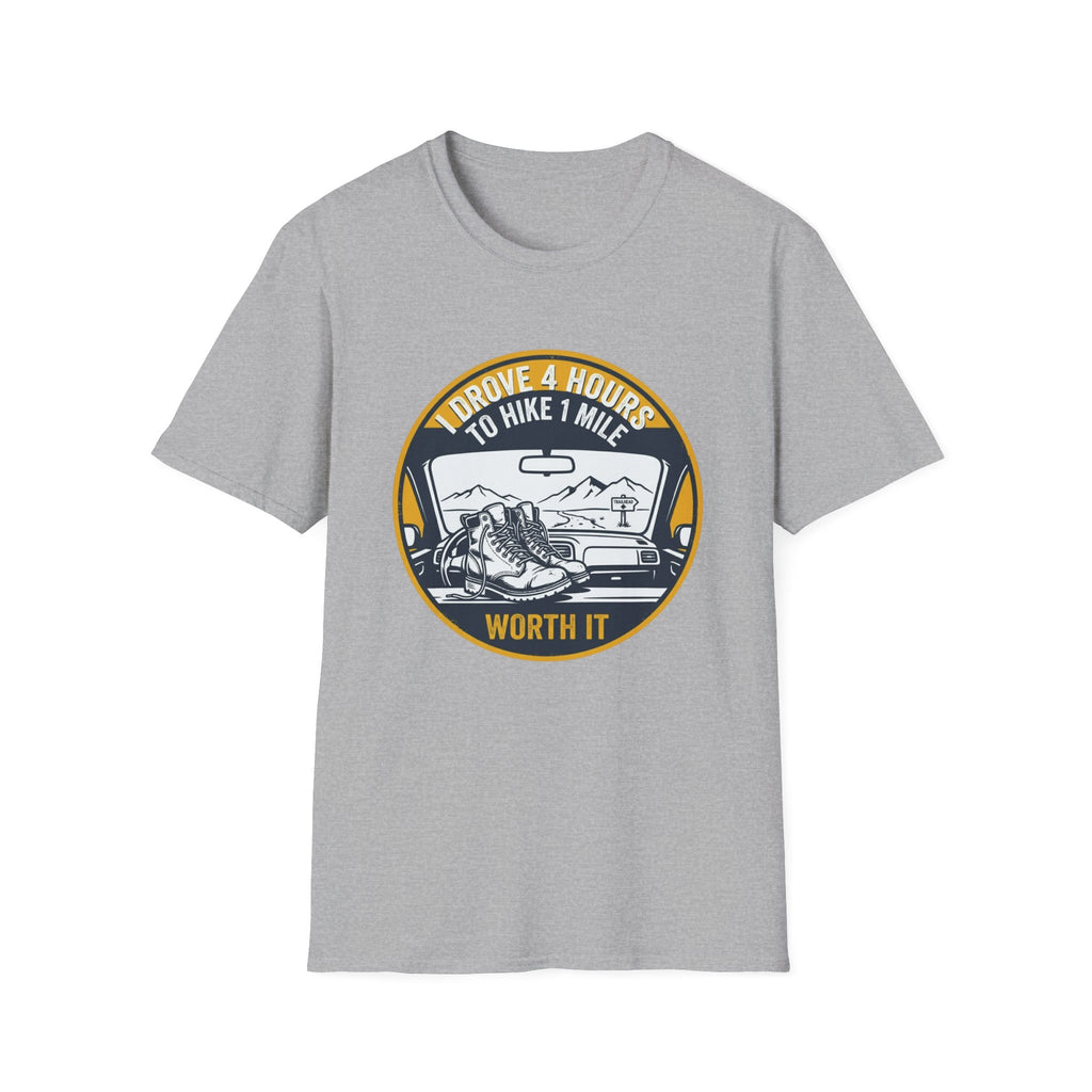 T‑Shirt — "I Drove 4 Hours to Hike 1 Mile" Vintage Outdoor Adventure Tee