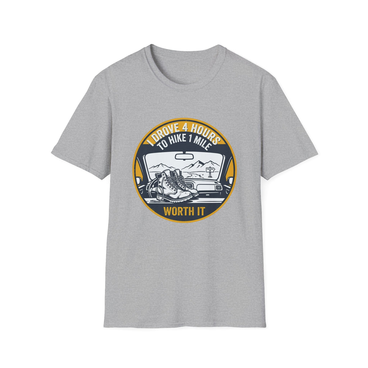 T‑Shirt — "I Drove 4 Hours to Hike 1 Mile" Vintage Outdoor Adventure Tee