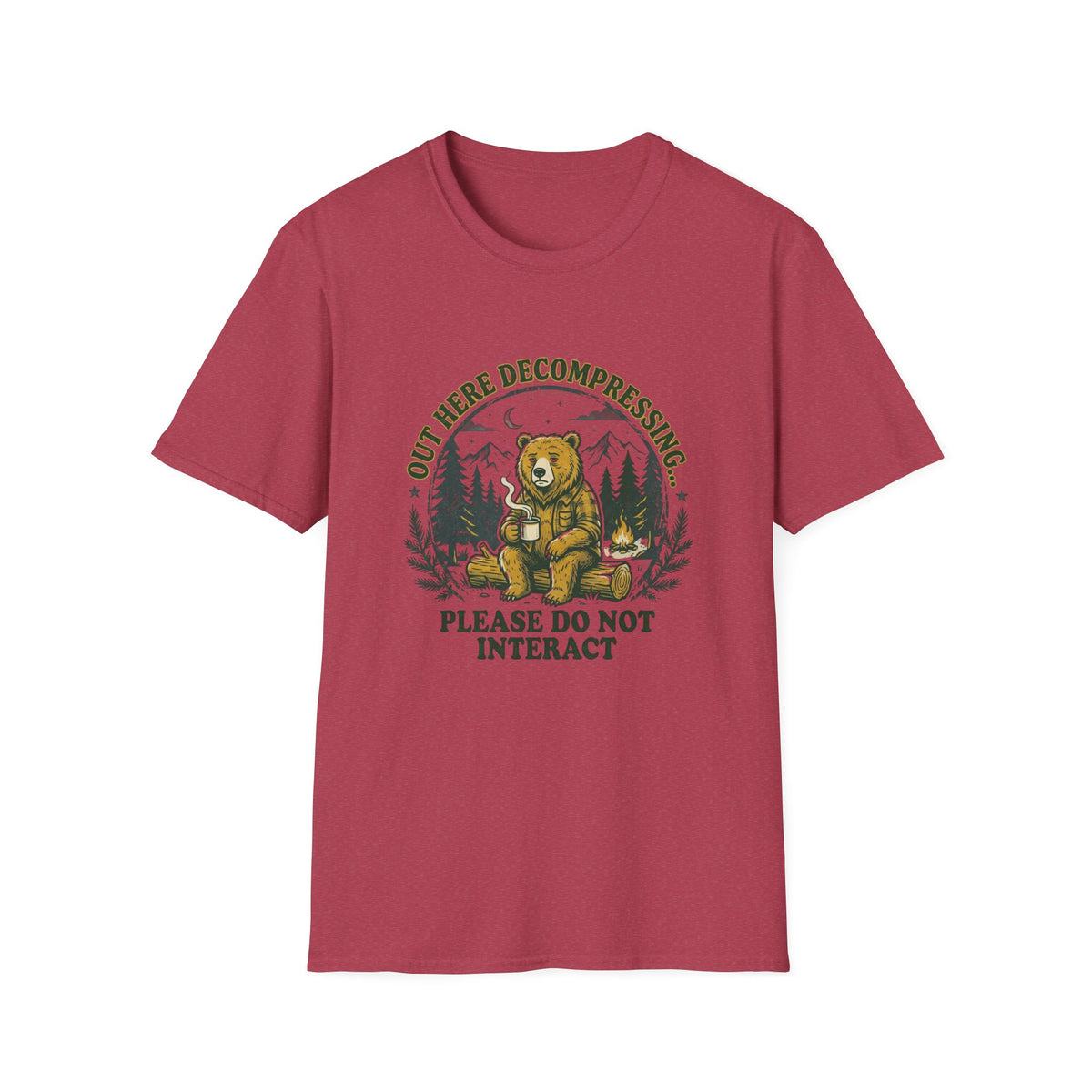 T-Shirt — 'Out Here Decompressing' Bear Graphic Tee