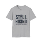 Still Hiking T-Shirt — Retro Bootprint Outdoor Tee for Hikers