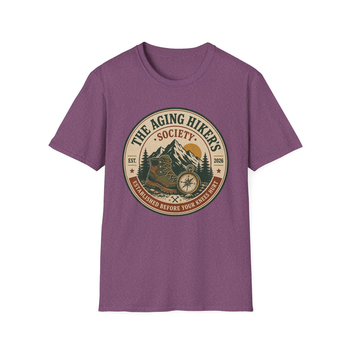 Aging Hiker's Society T-Shirt – Vintage Mountain Outdoors Adventure Tee