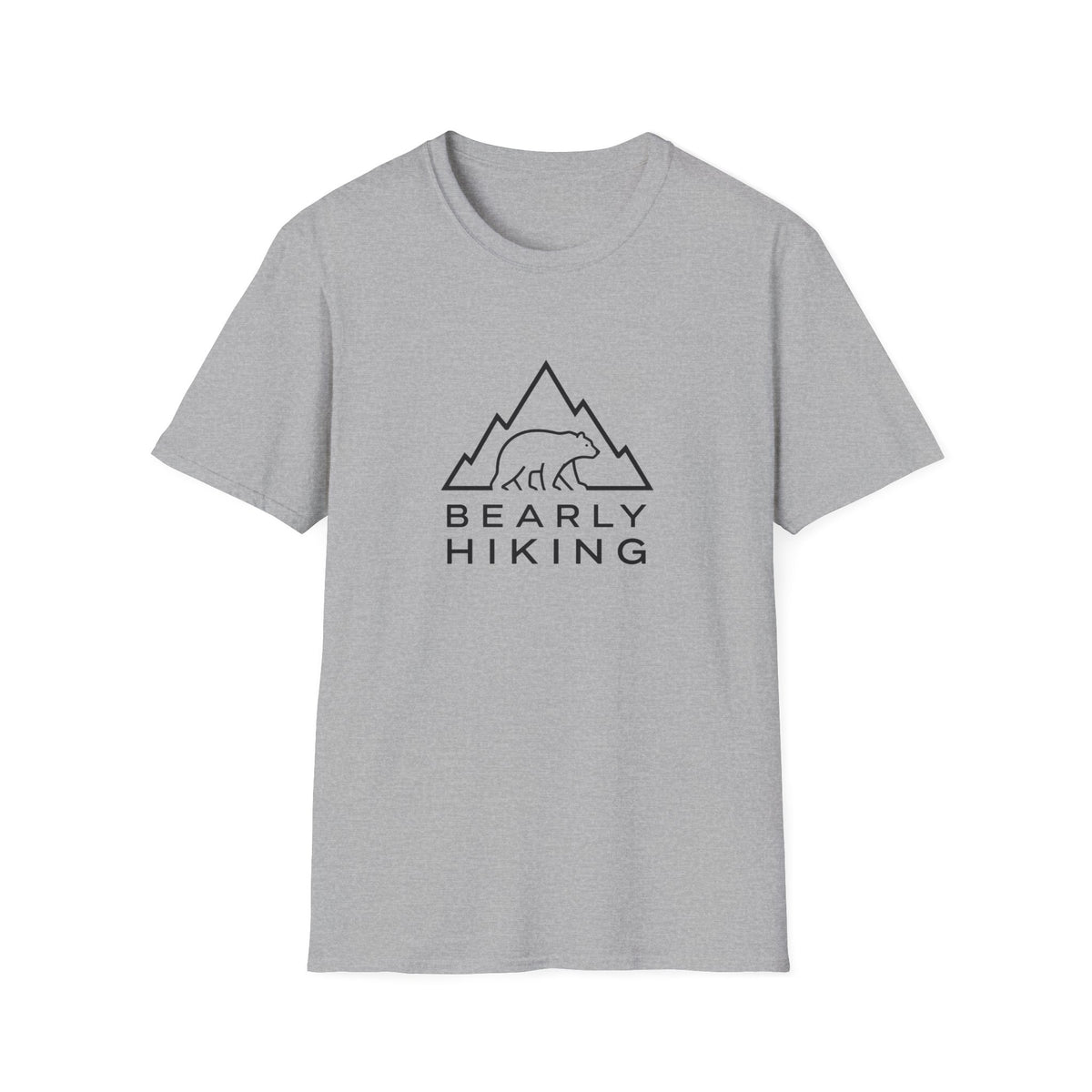 Bearly Hiking T-Shirt — Minimal Mountain Bear Outdoor Tee