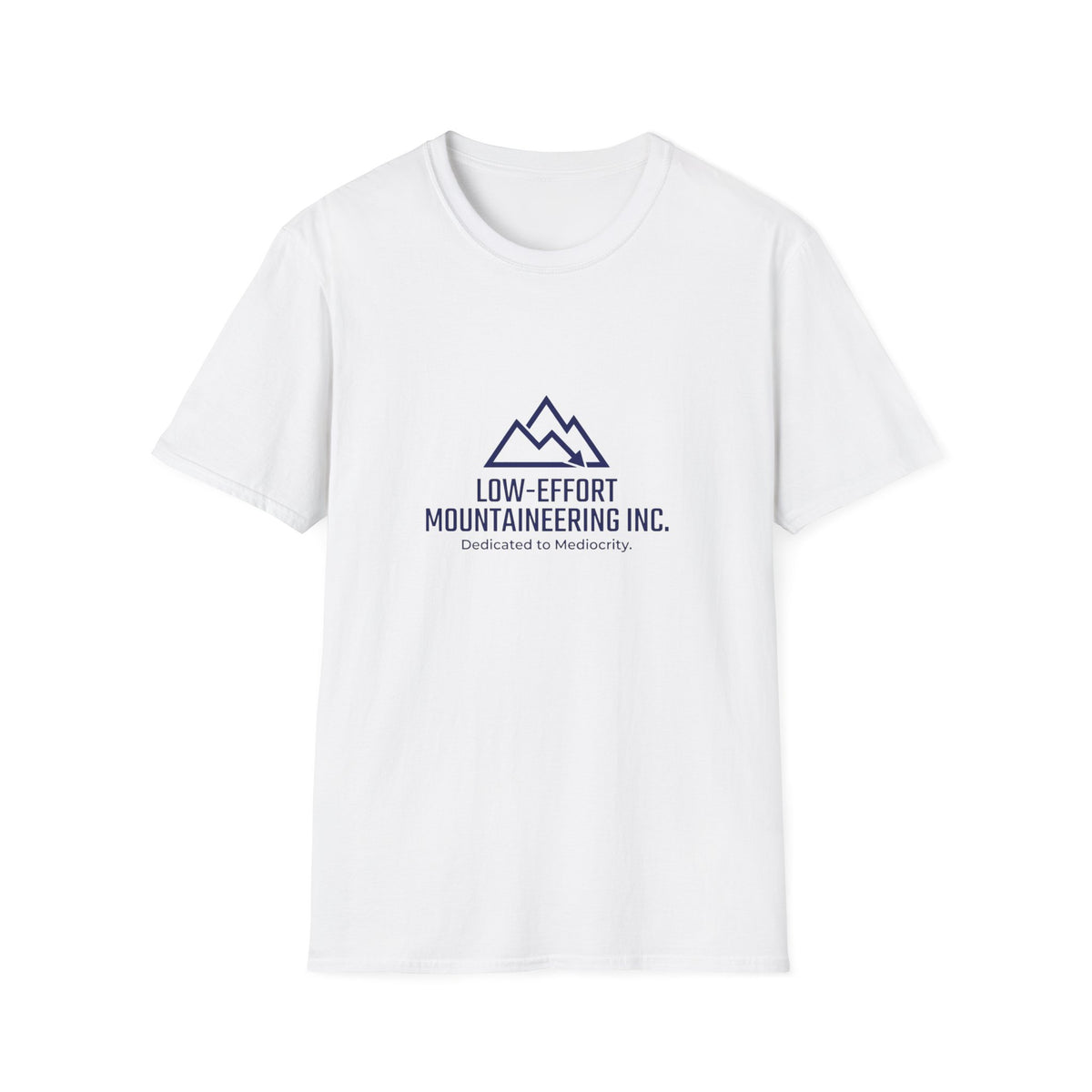 Low-Effort Mountaineering Inc. T-Shirt — Funny Mountain Logo Tee