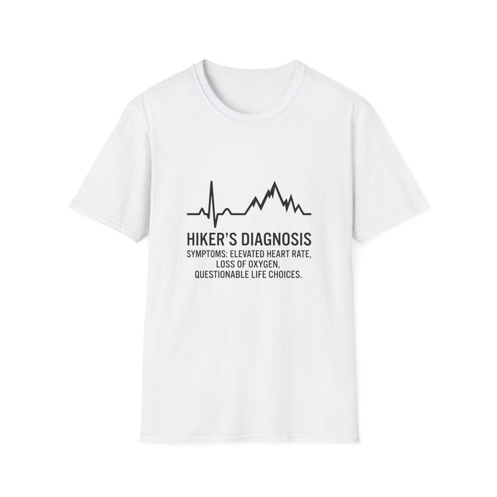 T-Shirt — Hiker's Diagnosis ECG Heartbeat Mountain Design
