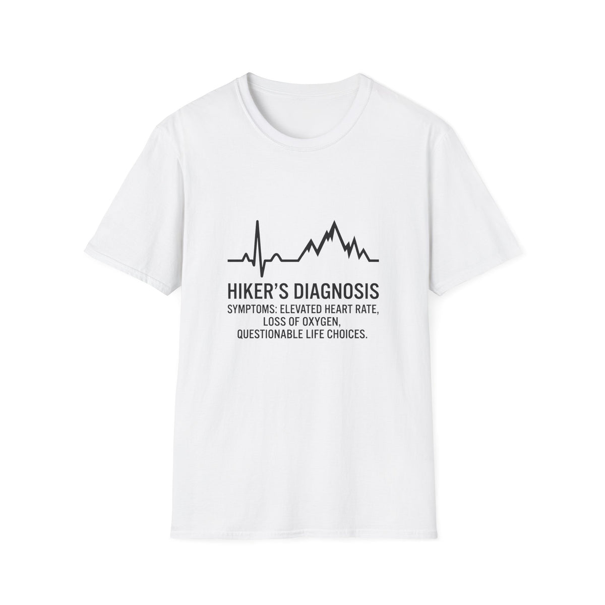 T-Shirt — Hiker's Diagnosis ECG Heartbeat Mountain Design