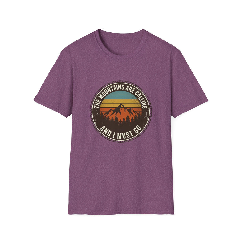 Mountains Are Calling T-Shirt — Vintage Sunset Hiking Tee