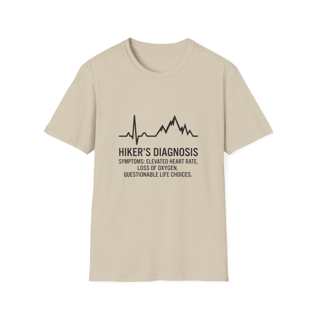 T-Shirt — Hiker's Diagnosis ECG Heartbeat Mountain Design