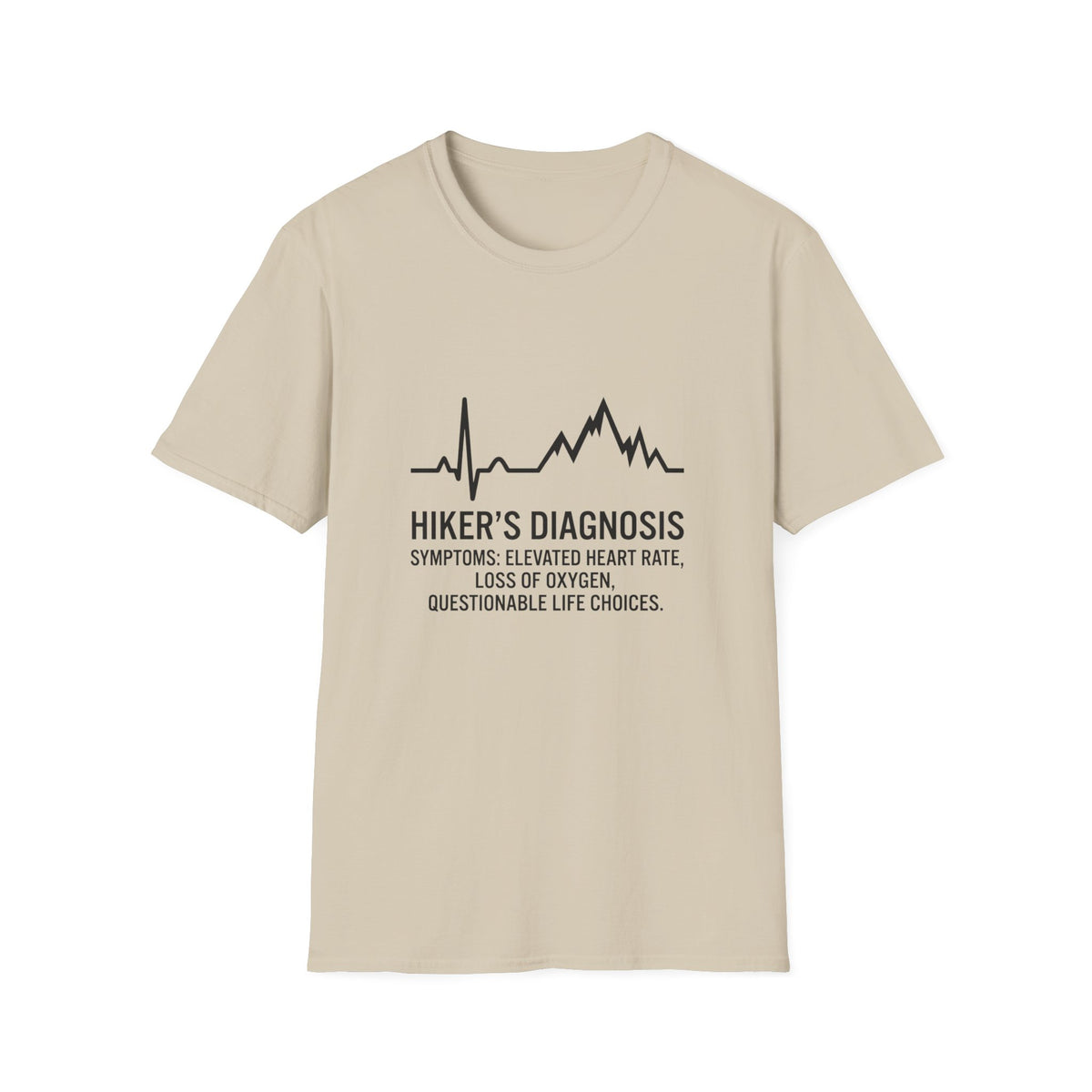 T-Shirt — Hiker's Diagnosis ECG Heartbeat Mountain Design