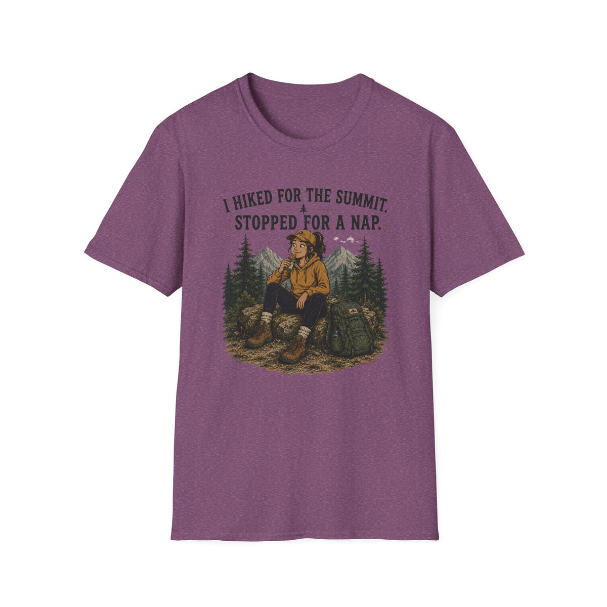 Hiking Nap T-Shirt — "I Hiked for the Summit, Stopped for a Nap" Outdoor Tee