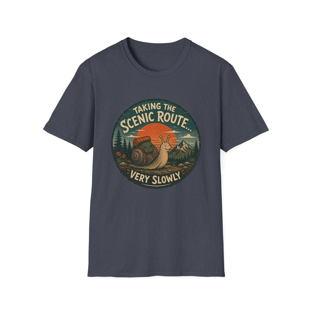 T‑Shirt — "Taking the Scenic Route (Very Slowly)" Vintage Snail Travel Tee