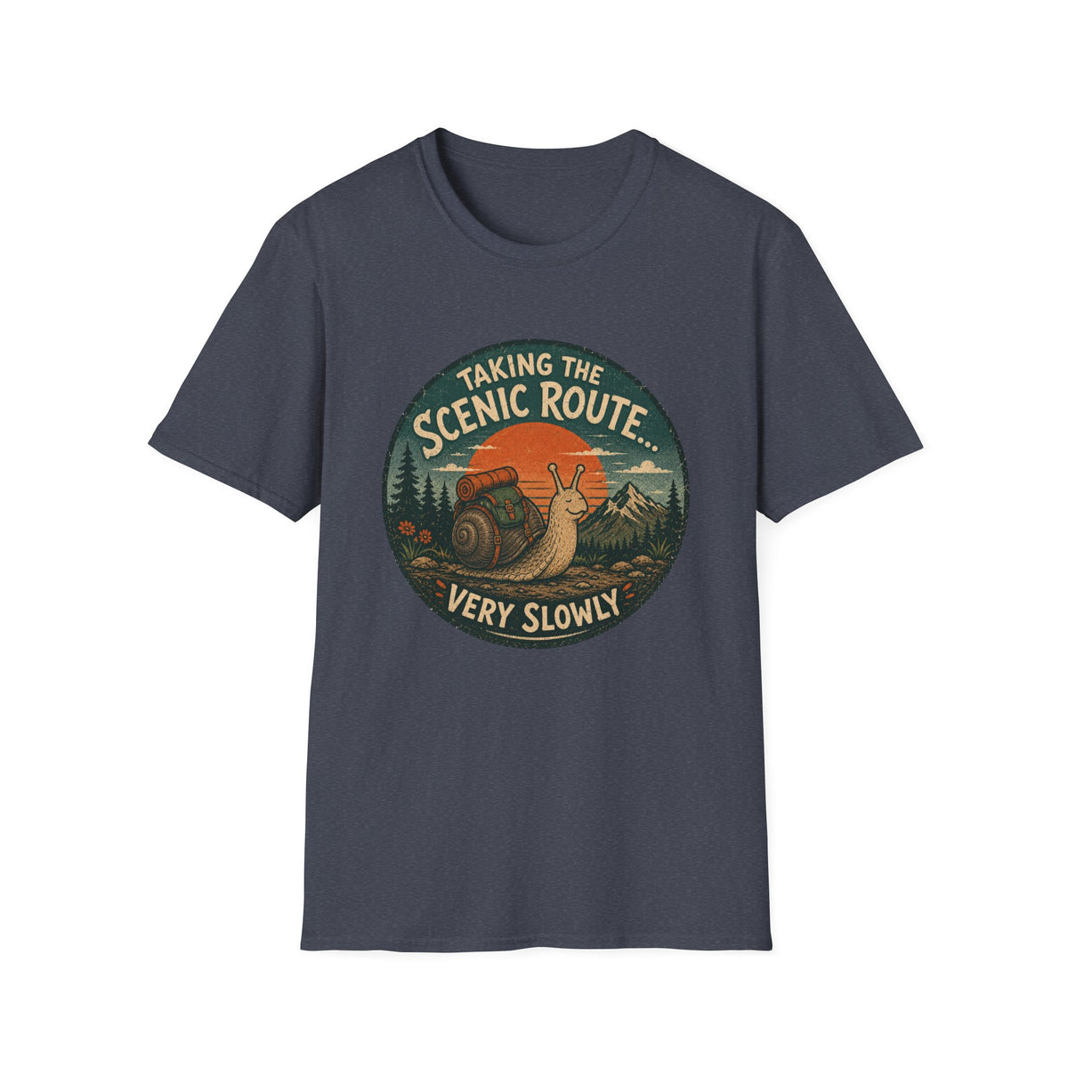 T‑Shirt — "Taking the Scenic Route (Very Slowly)" Vintage Snail Travel Tee