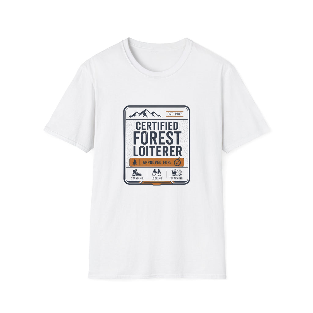 Forest Loiterer T-Shirt — "Certified Forest Loiterer" Retro Outdoor Tee