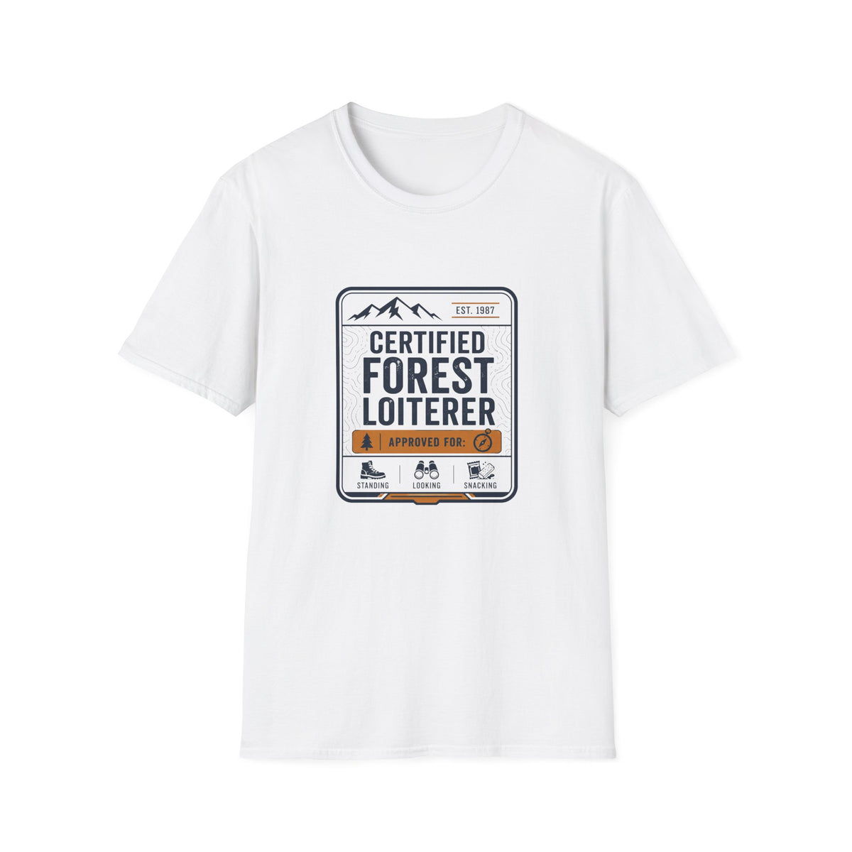 Forest Loiterer T-Shirt — "Certified Forest Loiterer" Retro Outdoor Tee