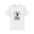 Hiking Skeleton T-Shirt — “The Mountain Always Wins” Outdoor Adventure Tee
