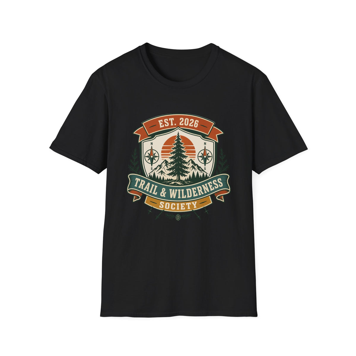Trail & Wilderness T-Shirt – EST. 2026 Vintage Pine Outdoor Graphic Tee