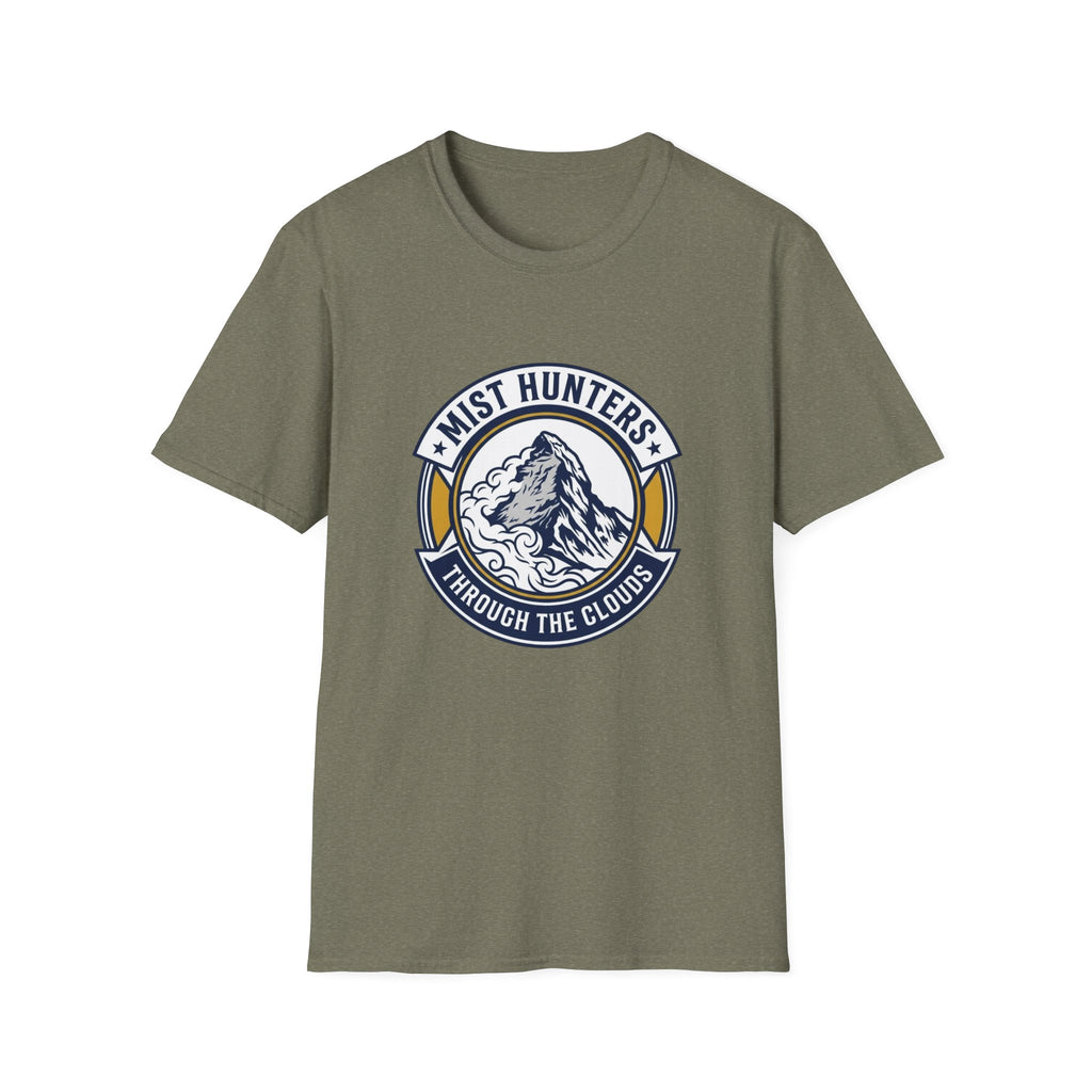 Mist Hunters T‑Shirt — Mountain Adventure Graphic Tee (“Through the Clouds”)