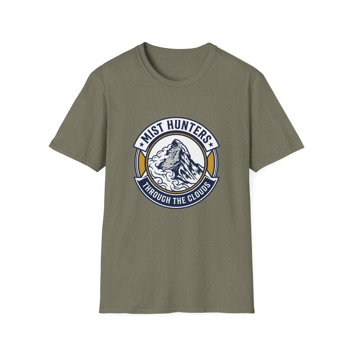 Mist Hunters T‑Shirt — Mountain Adventure Graphic Tee (“Through the Clouds”)