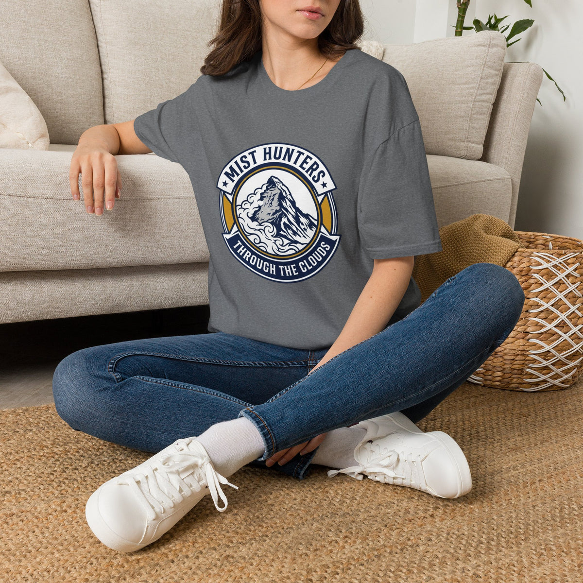 Mist Hunters T‑Shirt — Mountain Adventure Graphic Tee (“Through the Clouds”)