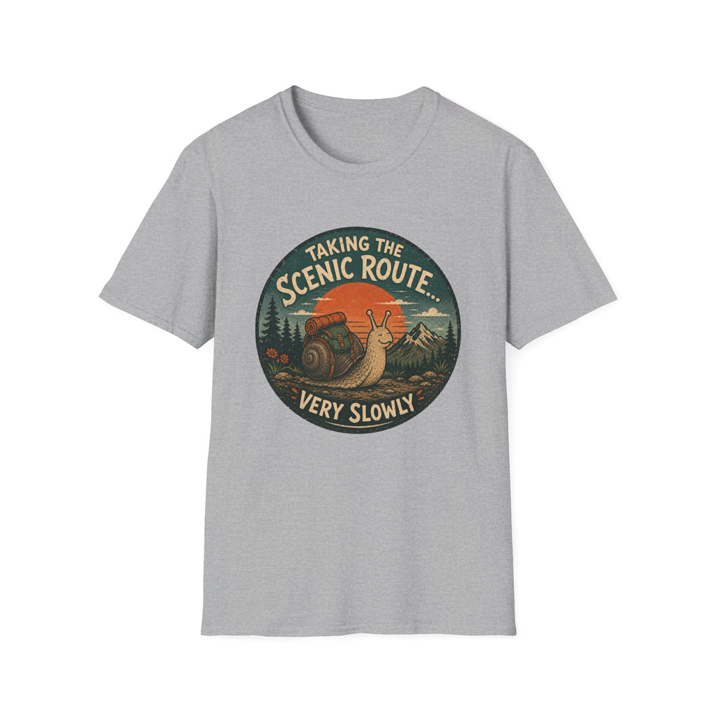 T‑Shirt — "Taking the Scenic Route (Very Slowly)" Vintage Snail Travel Tee